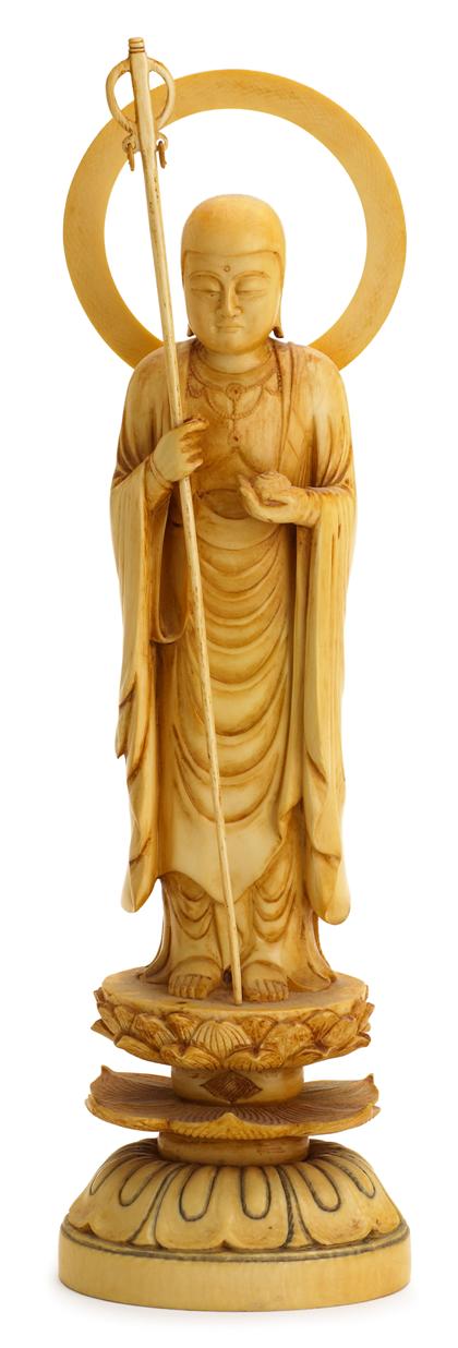 Appraisal: Japanese elephant ivory carving of Lord Jizo th th century