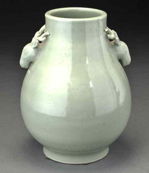 Appraisal: Chinese Republic celadon porcelain Zun vase ''H Circa - Early