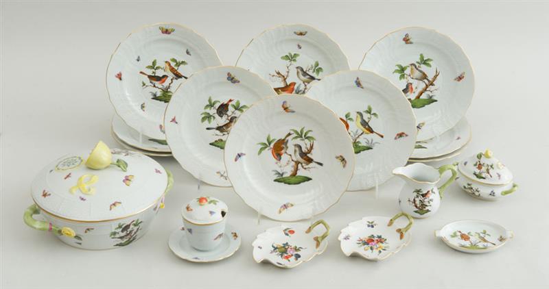 Appraisal: SET OF TWELVE HEREND PORCELAIN PLATES IN THE ROTHSCHILD BIRD