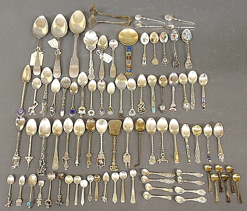 Appraisal: - Group of souvenir spoons many marked sterling coin silver