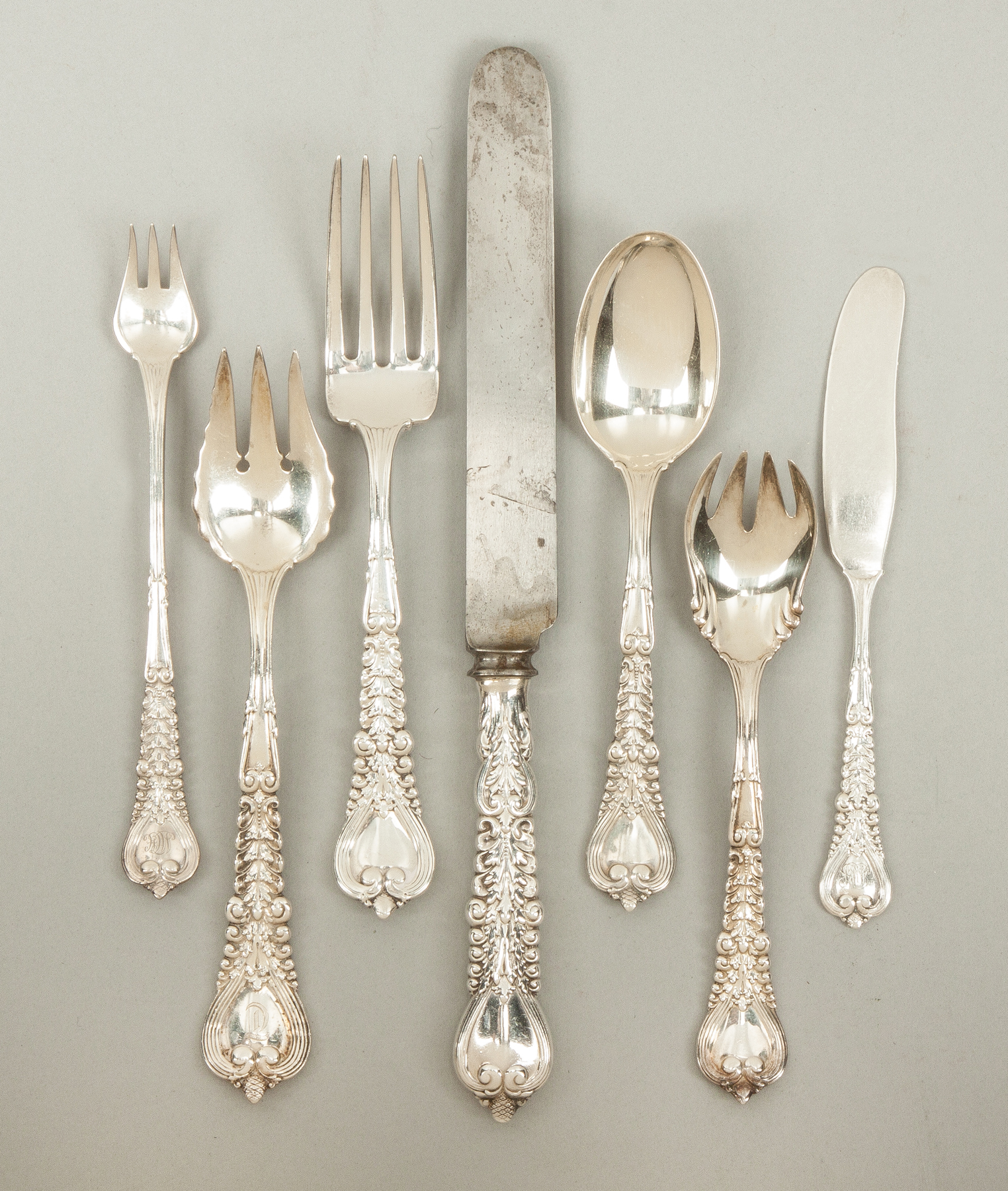 Appraisal: Tiffany Co Flatware - Florentine Pattern pieces Some monograms ozt