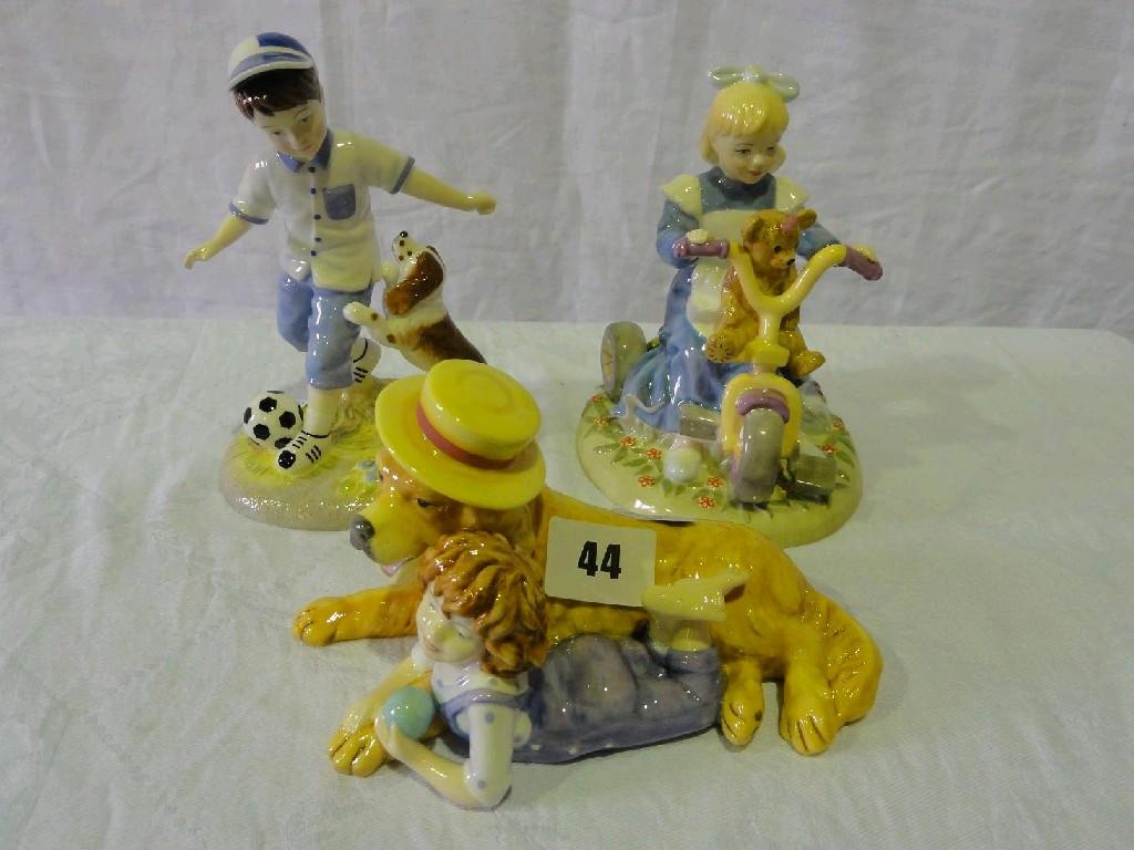 Appraisal: A set of three Royal Doulton figures from the Childhood