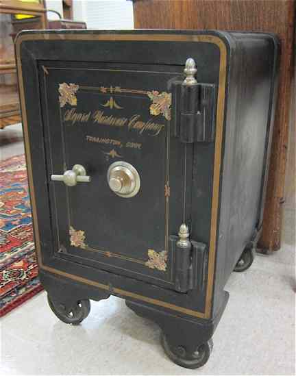 Appraisal: SMALL ANTIQUE FLOOR SAFE once the property of Agard Hardware