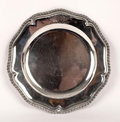 Appraisal: A George II silver plate George Wickes London of wavy