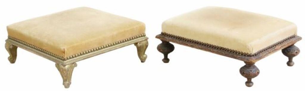 Appraisal: pair French footstools early th c each having yellow velvet