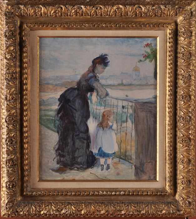 Appraisal: EUROPEAN SCHOOL PORTRAIT OF A WOMAN AND CHILD Oil on