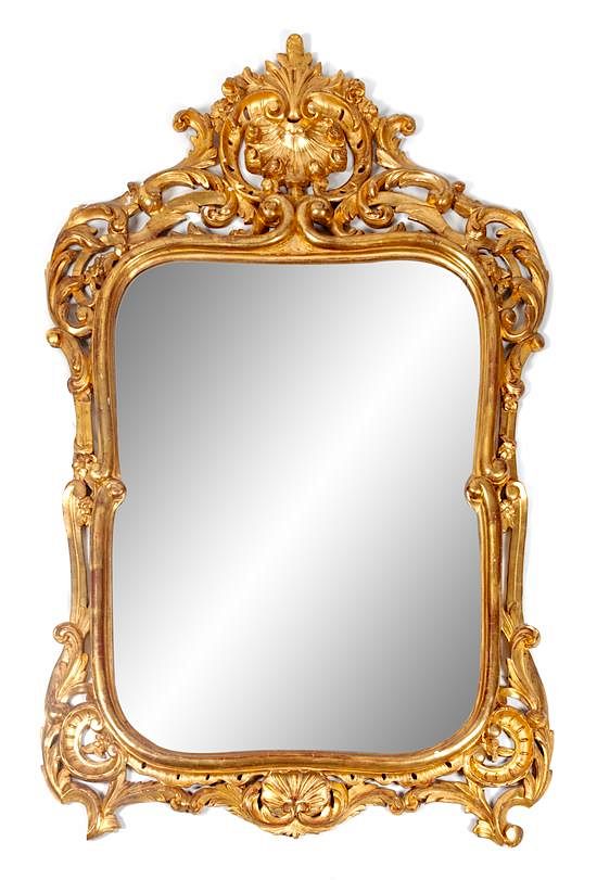 Appraisal: A Louis XV Style Giltwood Mirror Height x width inches