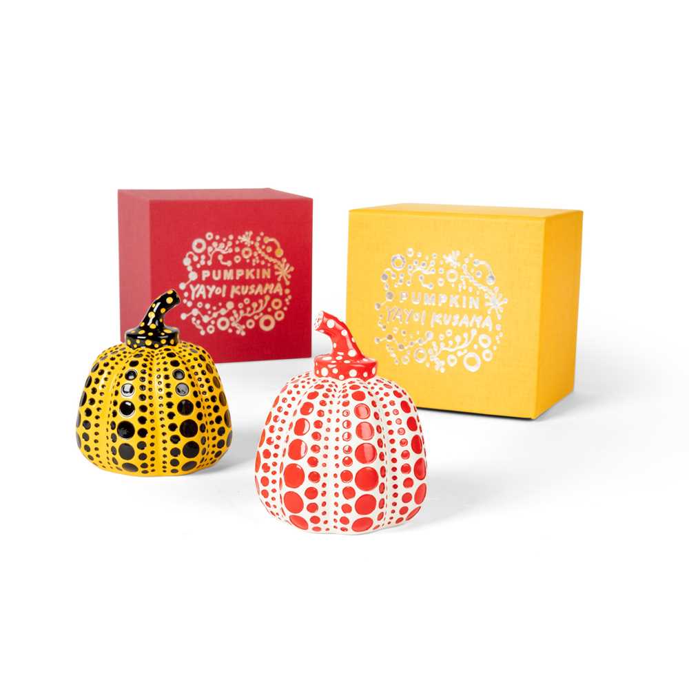 Appraisal: YAYOI KUSAMA JAPANESE - PUMPKINS YELLOW BLACK AND RED WHITE