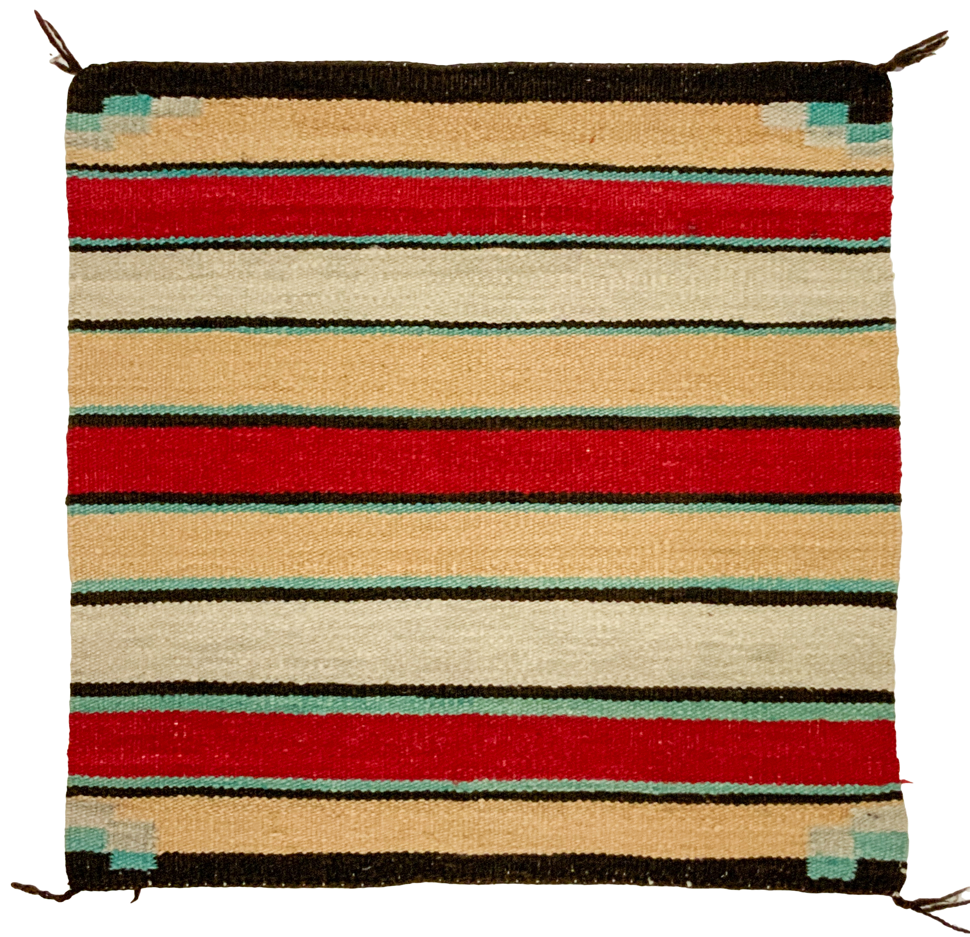 Appraisal: RED TURQUOISE AND TAN NAVAJO WEAVING Red Turquoise and Tan