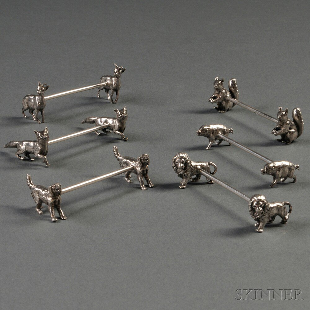 Appraisal: Six WMF Animal-form Silver-plated Knife Rests Germany late th early