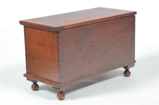 Appraisal: CHILD'S BLANKET CHEST American early th century walnut Dovetailed case