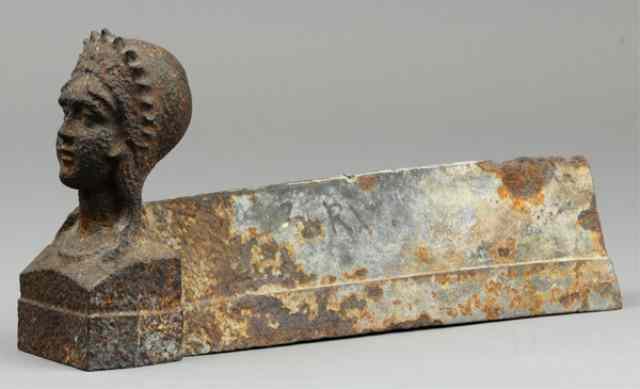 Appraisal: CAST IRON BOOT SCRAPER Woman's bust figural triangular rod used