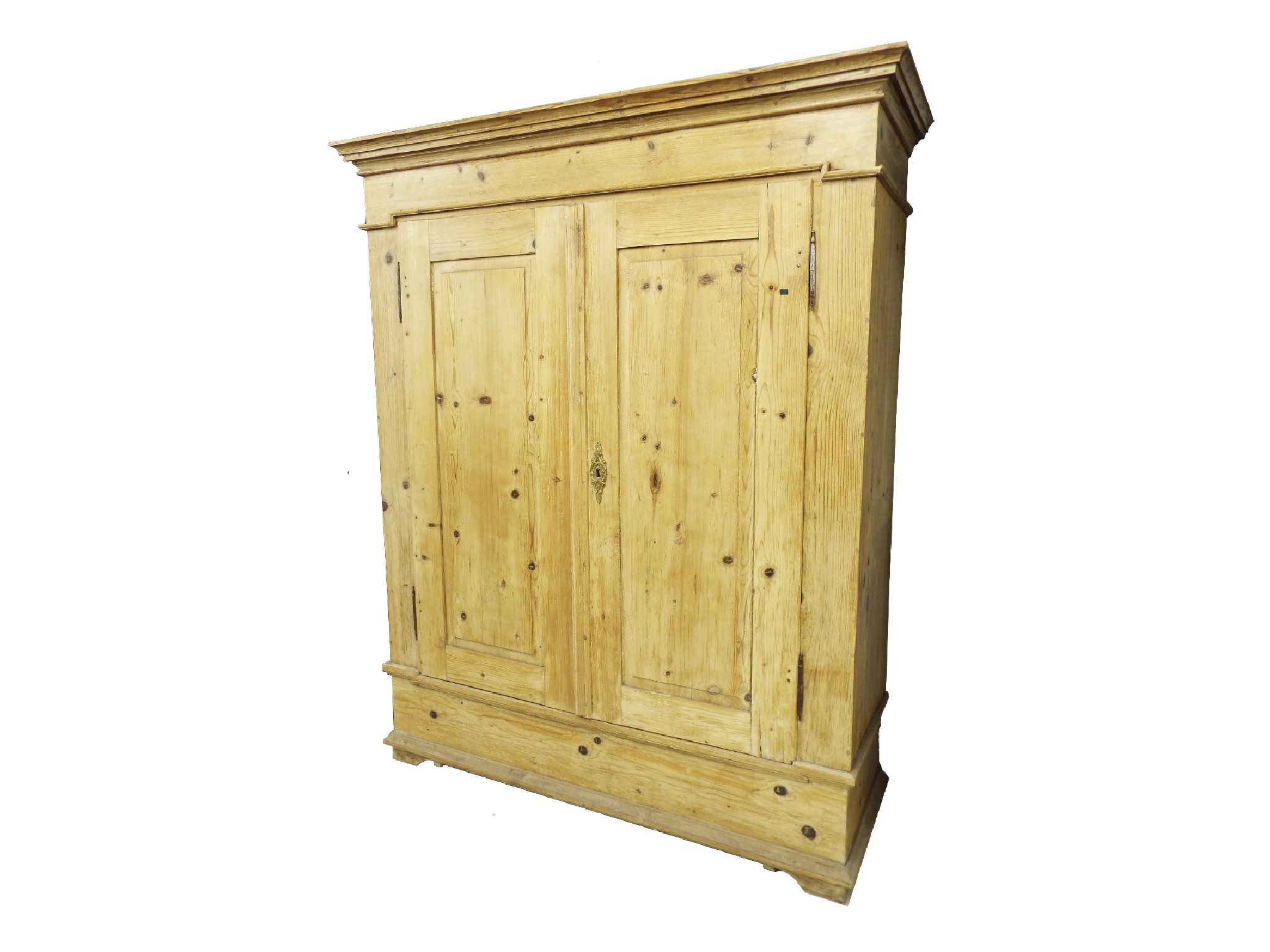 Appraisal: Provincial French pine armoire type cupboard with two large panelled