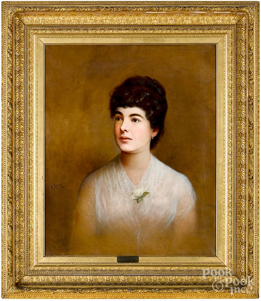 Appraisal: Frederick Spang oil on canvas portrait Frederick Spang American -