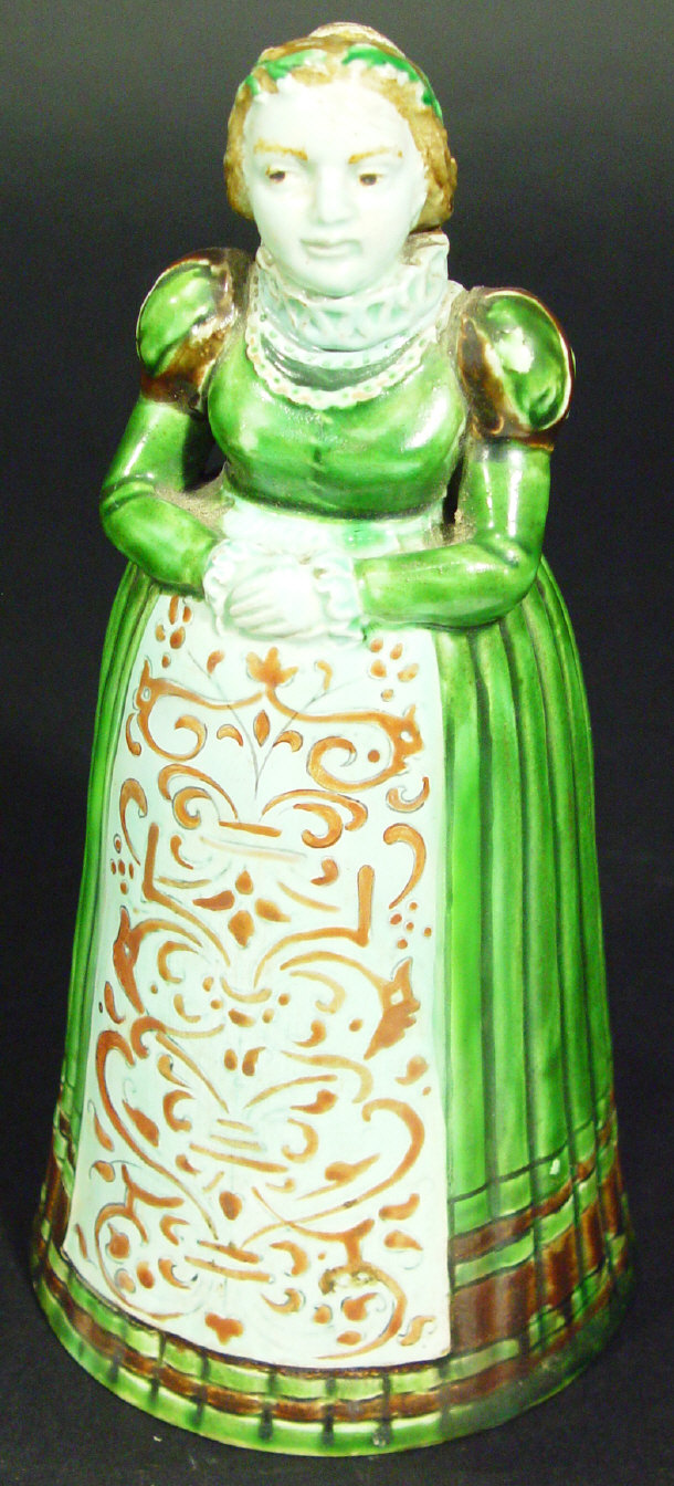 Appraisal: th Century style Pearlware figural snuffer modelled as a woman