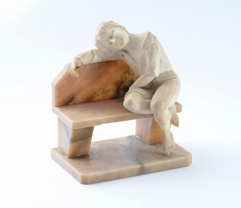 Appraisal: FIASCHI Emilio Italian - Child sleeping on a bench Marble