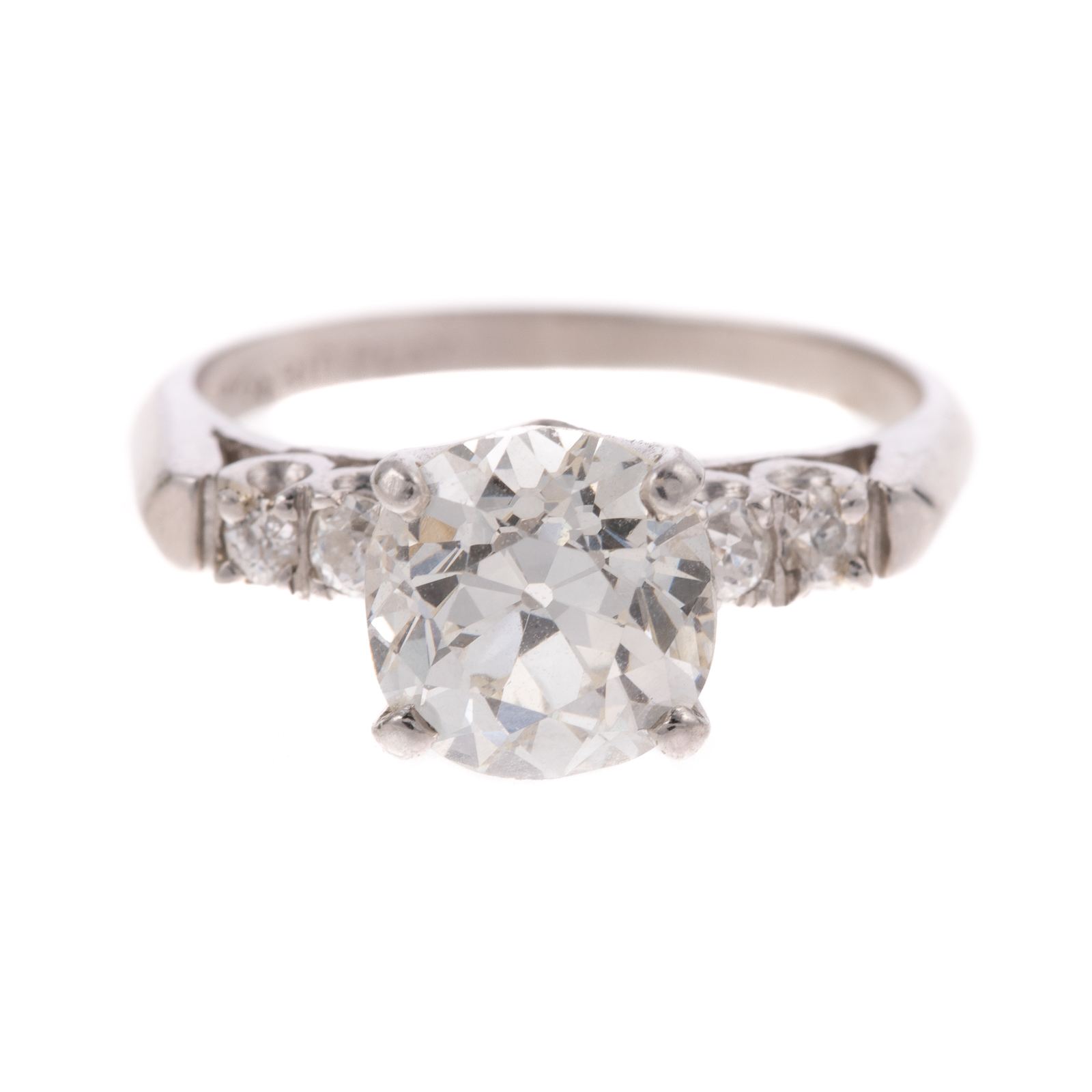 Appraisal: A CT OLD EUROPEAN CUT DIAMOND RING IN PLATINUM c