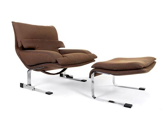 Appraisal: Giovanni Offredi Italian - Onda Lounge Chair and Ottoman Saporiti