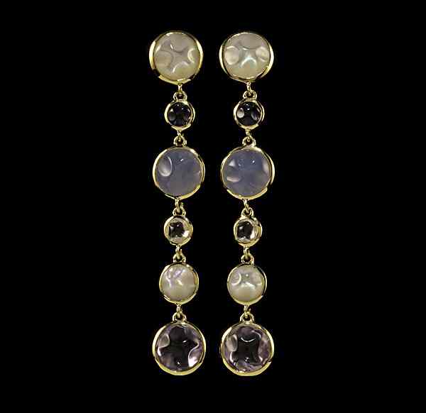 Appraisal: Ippolita k Opaque Gemstone Drop Earrings Ippolita k yellow gold