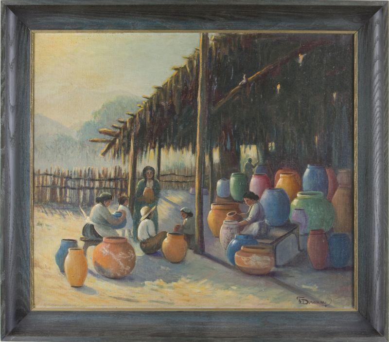 Appraisal: Frances Dunaway CA - Potters oil on canvas signed lower