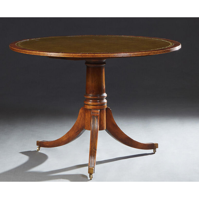 Appraisal: Georgian Style Carved Mahogany Center Table th c the circular