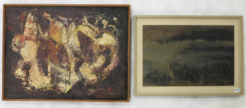 Appraisal: TWO PAINTINGS BY WASHINGTON ARTISTS Gertrude Beck oil on board