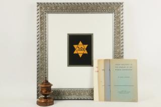 Appraisal: GROUP OF JUDAICA Framed s Germany 'Jude' Star x PLUS