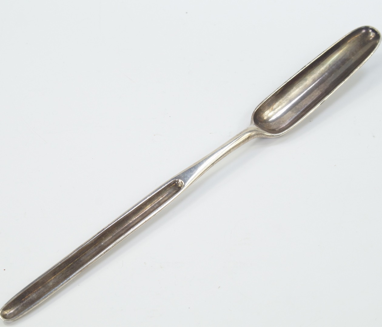 Appraisal: A George III silver marrow scoop Thomas Wallis II London