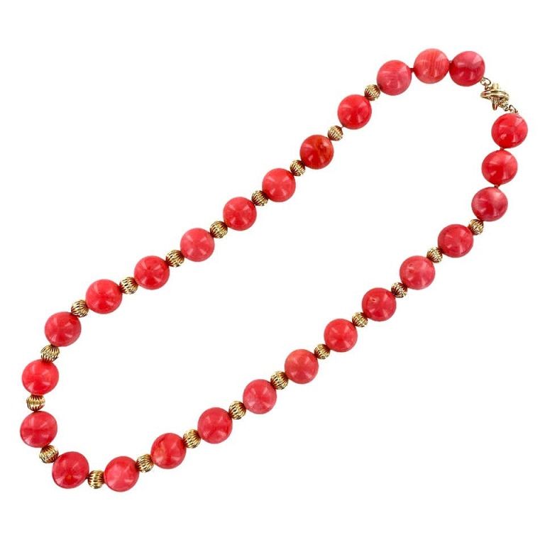 Appraisal: Tiffany Company Rare Large Coral Bead Necklace Tiffany Company Rare