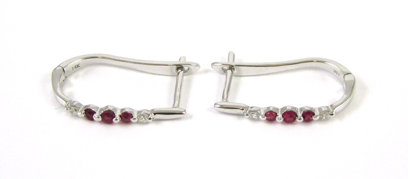 Appraisal: PAIR OF RUBY AND DIAMOND EARRINGS each k white gold