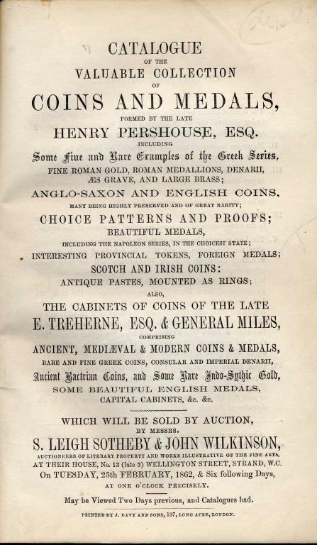 Appraisal: NUMISMATICS A COLLECTION OF TH CENTURY SALE CATALOGUES OF IMPORTANT