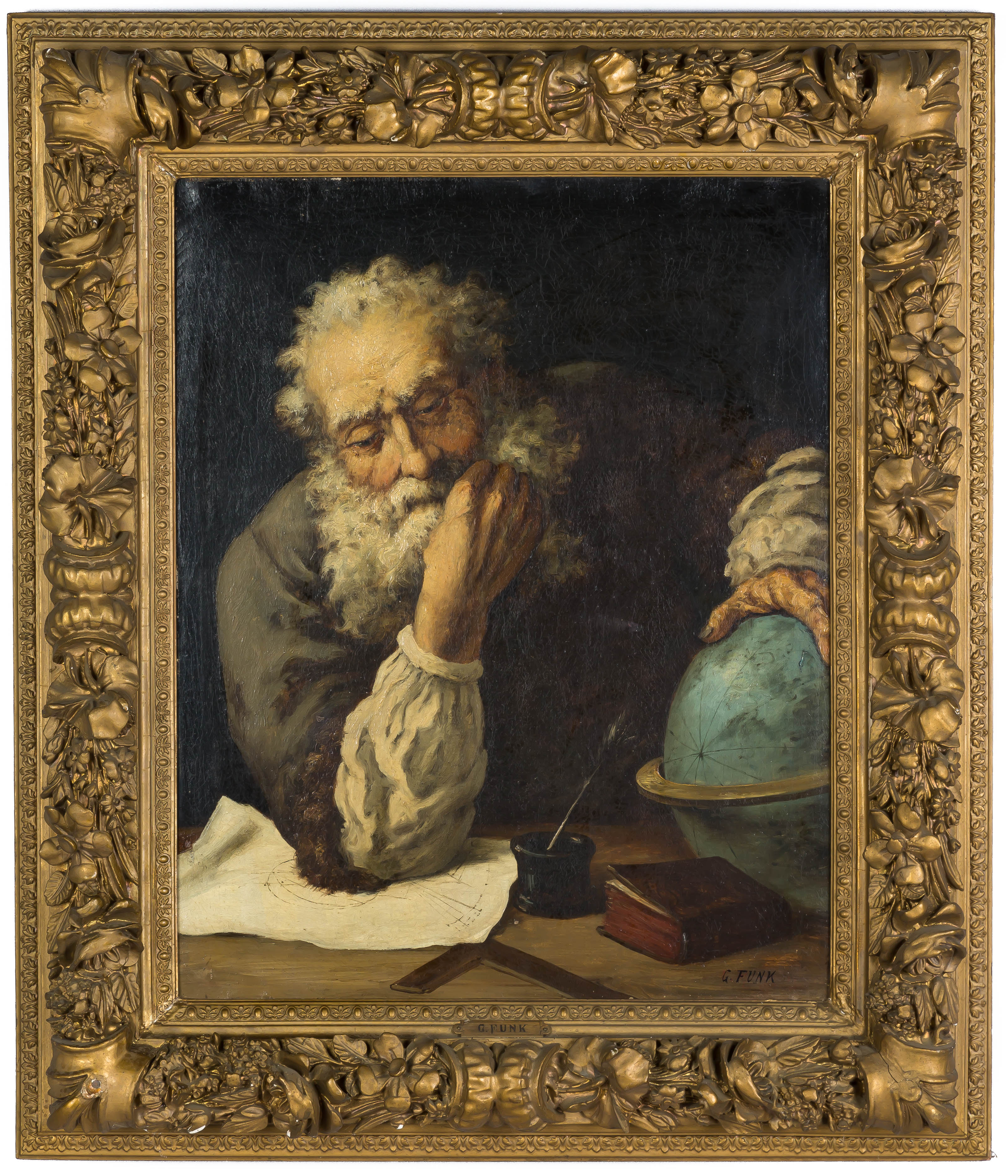 Appraisal: G Funk th century Portrait of Galileo Galilei Signed lower