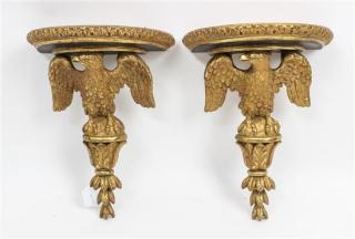 Appraisal: A Pair of Giltwood Wall Brackets th century in the