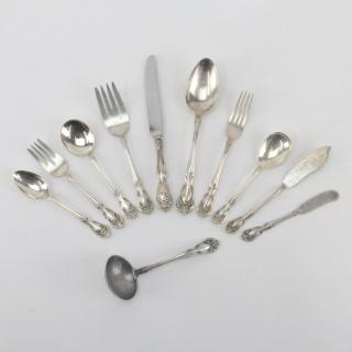 Appraisal: Sixty-Nine Piece Alvin Chateau Rose Sterling Silver Flatware Set Includes