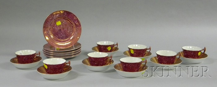 Appraisal: Twenty-four Pieces of Wedgwood Pink Lustre Tableware eight small plates