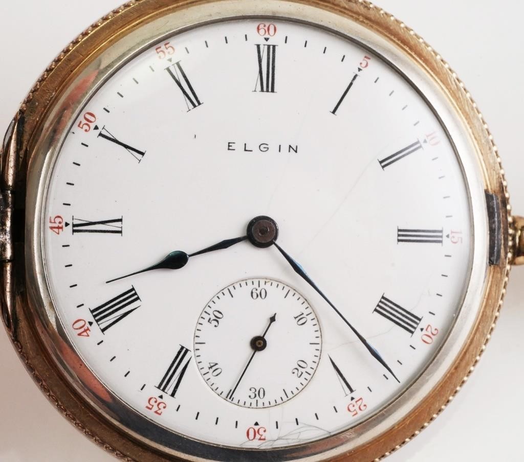 Appraisal: Elgin silver and gold pocketwatch circa serial Class size s