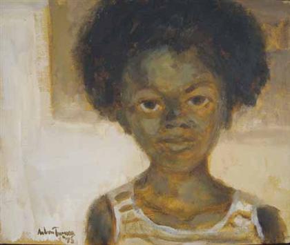 Appraisal: three oils ANDREW TURNER american - PORTRAITS OF AFRICAN AMERICAN