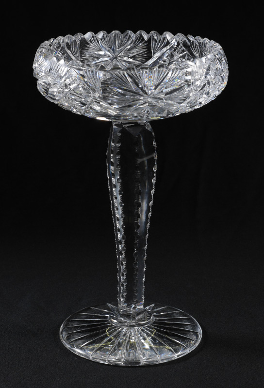 Appraisal: AMERICAN BRILLIANT PERIOD CUT GLASS COMPOTE On a tall notched