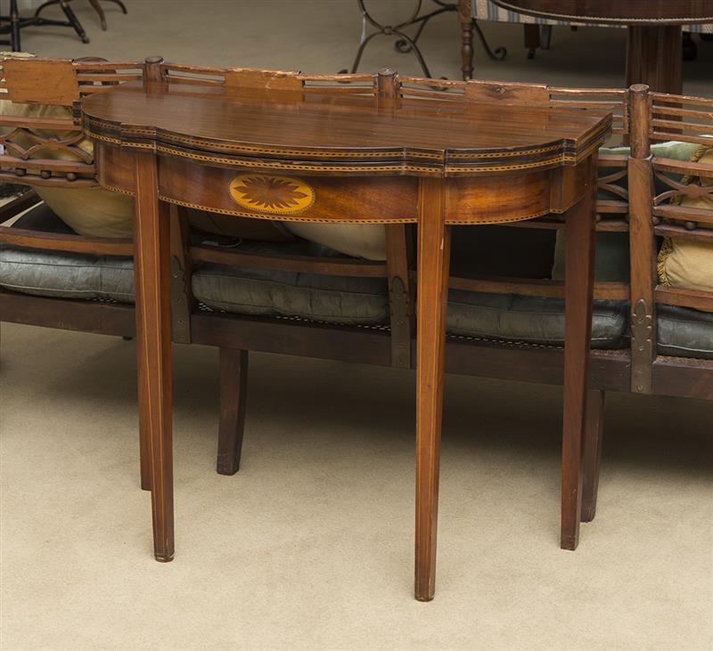 Appraisal: FEDERAL STYLE MAHOGANY FLIP-TOP TABLE x x in Estimate -