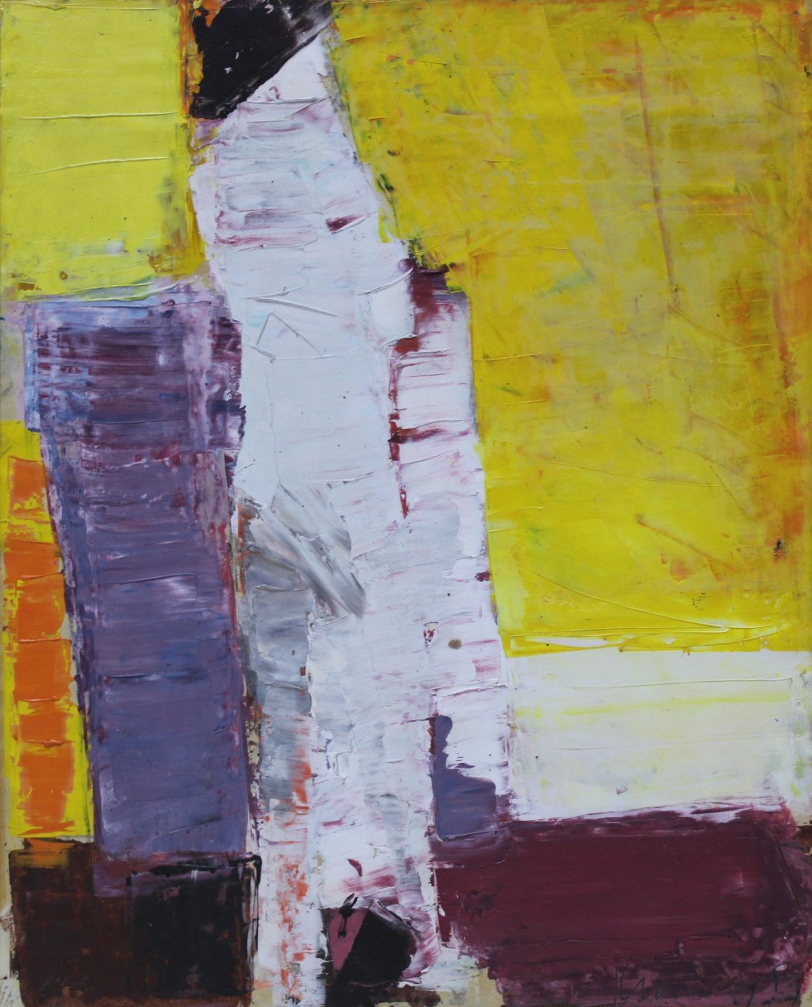 Appraisal: PETER KINLEY BRITISH - Abstract Composition Standing Figure Oil on