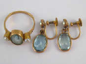 Appraisal: A mixed lot comprising a pair of aquamarine and seed