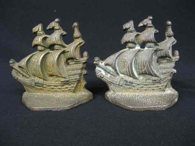 Appraisal: Pair of Bronzed Sailing Ship Bookends ''