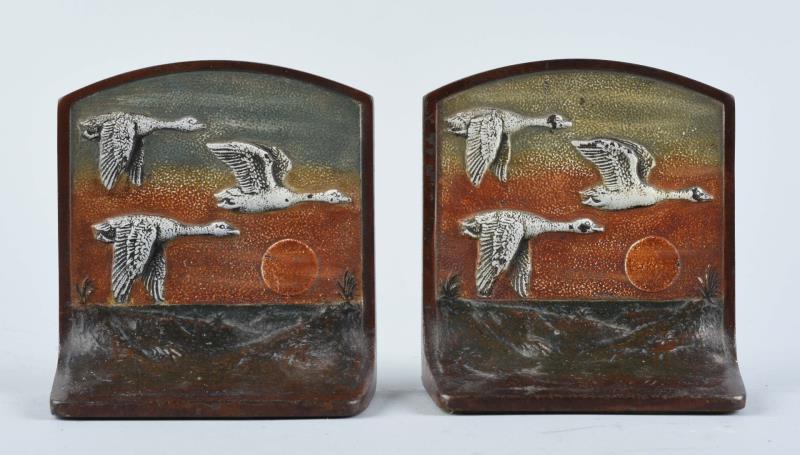 Appraisal: Cast Iron Flying Geese Bookends Judd Co No Depicts geese