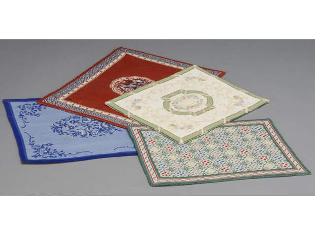 Appraisal: Assortment of Four Room-Size Needlepoint Rugs MN Four room-sized miniature