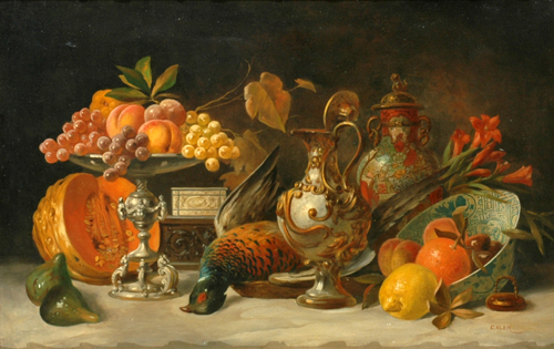 Appraisal: E Klem th Century Still Life with Pheasant oil on