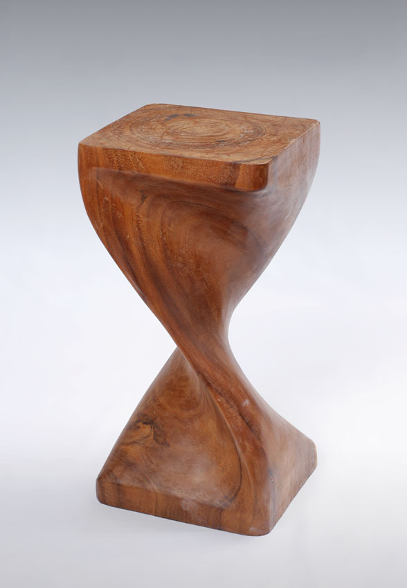 Appraisal: CARVED WOOD PEDESTAL STAND Moderne carved wood stand free form