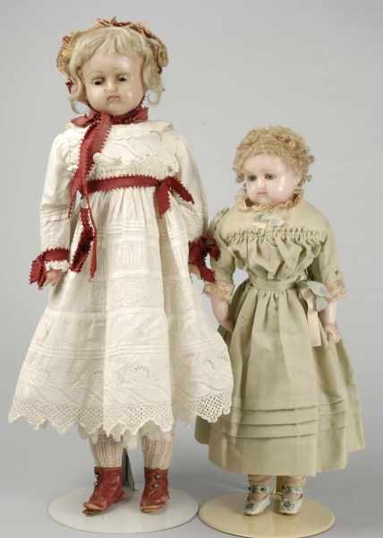 Appraisal: Lot of German Wax Dolls in Original Clothes Description Smaller