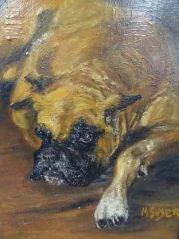 Appraisal: SOYER Moses Oil on Board of a Dog Signed lower