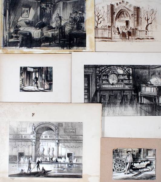 Appraisal: A group of set drawings by Boris Leven from various