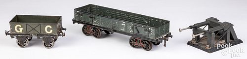 Appraisal: BING GAUGE THREE COAL WAGON WITH TRAP DOOR SIDESBing gauge